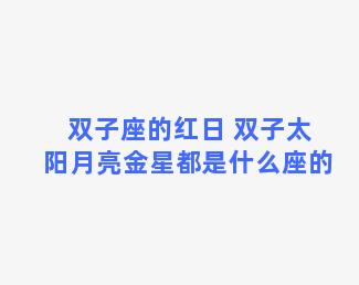 双子座的红日 双子太阳月亮金星都是什么座的